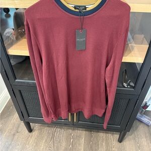 Ted Baker Men's Burgundy Crewneck